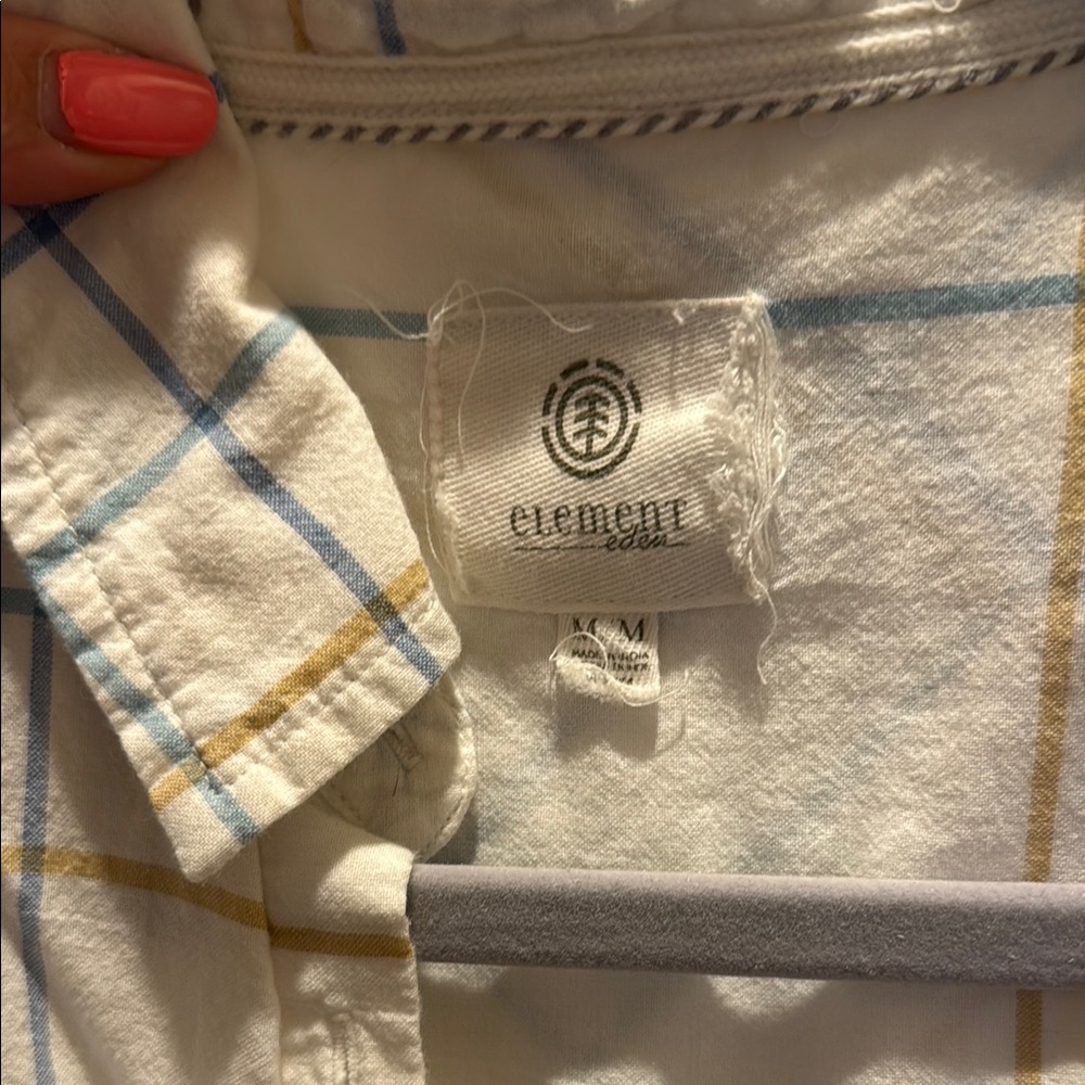 Element White Shirt with Blue and Yellow Plaid